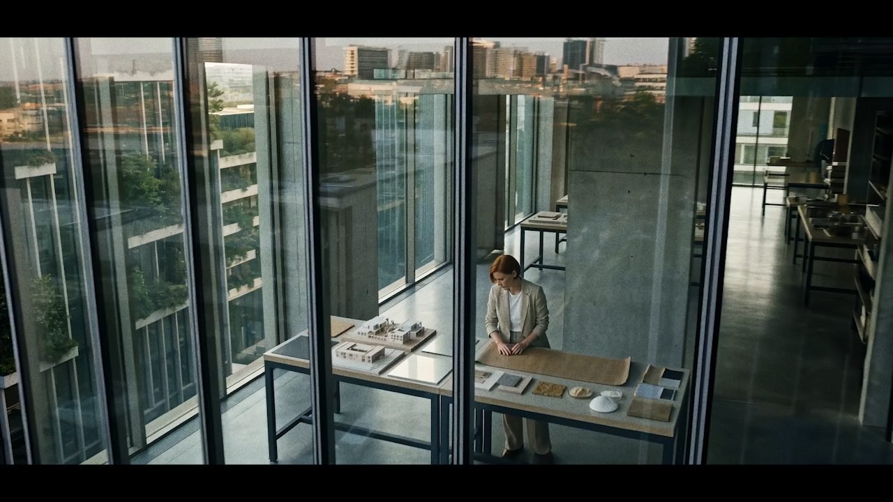 The architect in her studio, Born to the Land